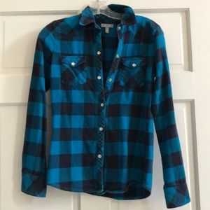 Blue and black flannel